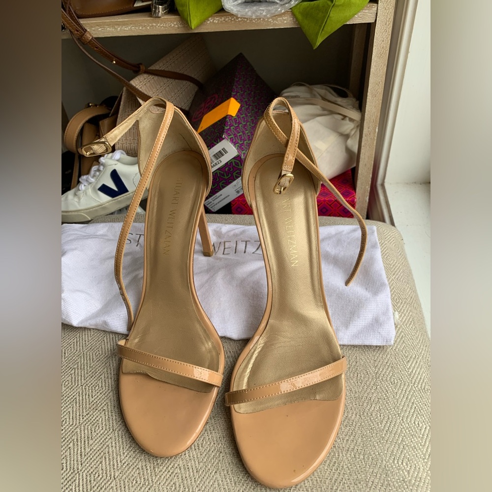 Stuart Weitzman Nude Strappy Heels